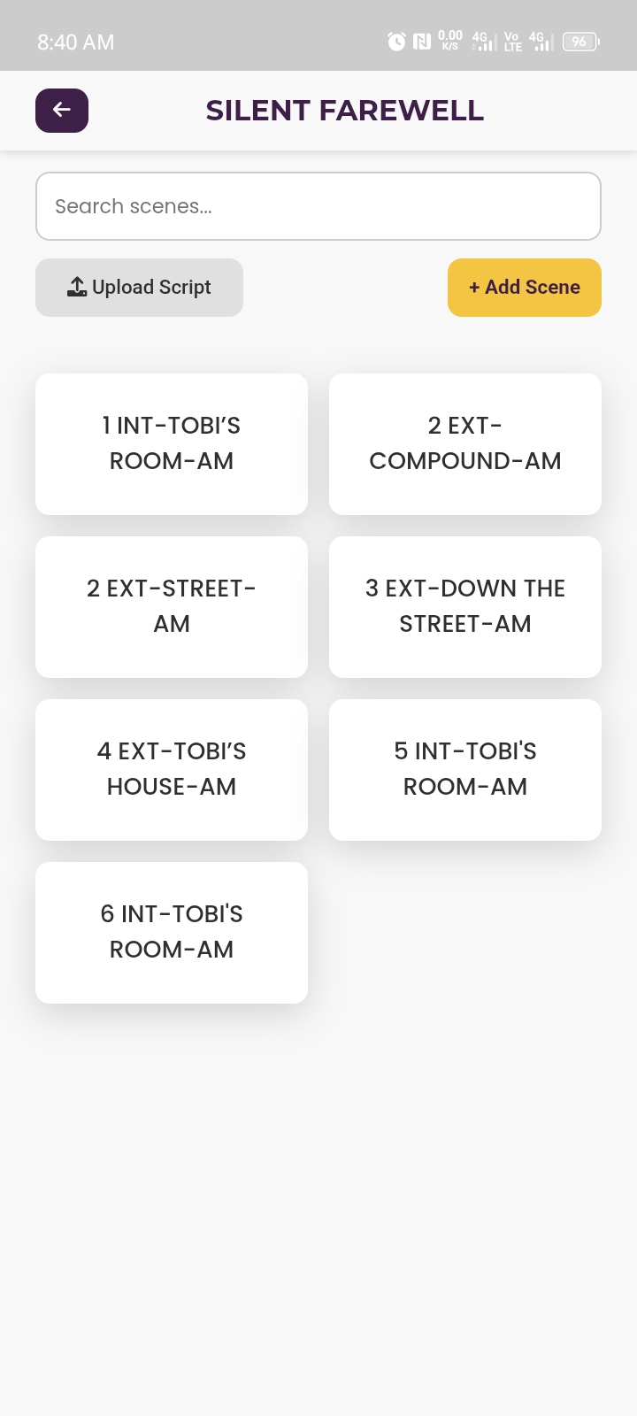 App screenshot of a calendar view for production scheduling.